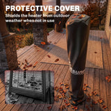 2000 W IR Patio Heater with Cover, Wall or Freestanding, Knob & Remote, Black