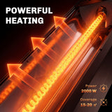 2000 W IR Patio Heater with Cover, Wall or Freestanding, Knob & Remote, Black