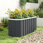 5' x 2' x 2' Galvanized Raised Garden Bed with Gloves, Dark Grey