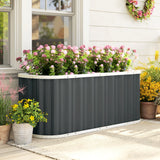 5' x 2' x 2' Galvanized Raised Garden Bed with Gloves, Dark Grey