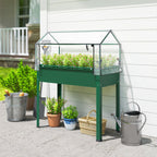 39.4" x 18.9" x 48.8" Raised Garden Bed with Cover, Green