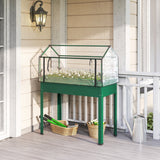 39.4" x 18.9" x 48.8" Raised Garden Bed with Cover, Green