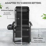 Set of 2 Zero Gravity Chairs with Cup and Phone Holder Tray, Black
