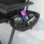Set of 2 Zero Gravity Chairs with Cup and Phone Holder Tray, Black