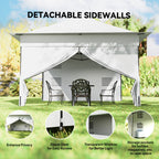 12 x 12 ft Pop Up Canopy Tent with Sidewalls and Wheeled Bag, Silver