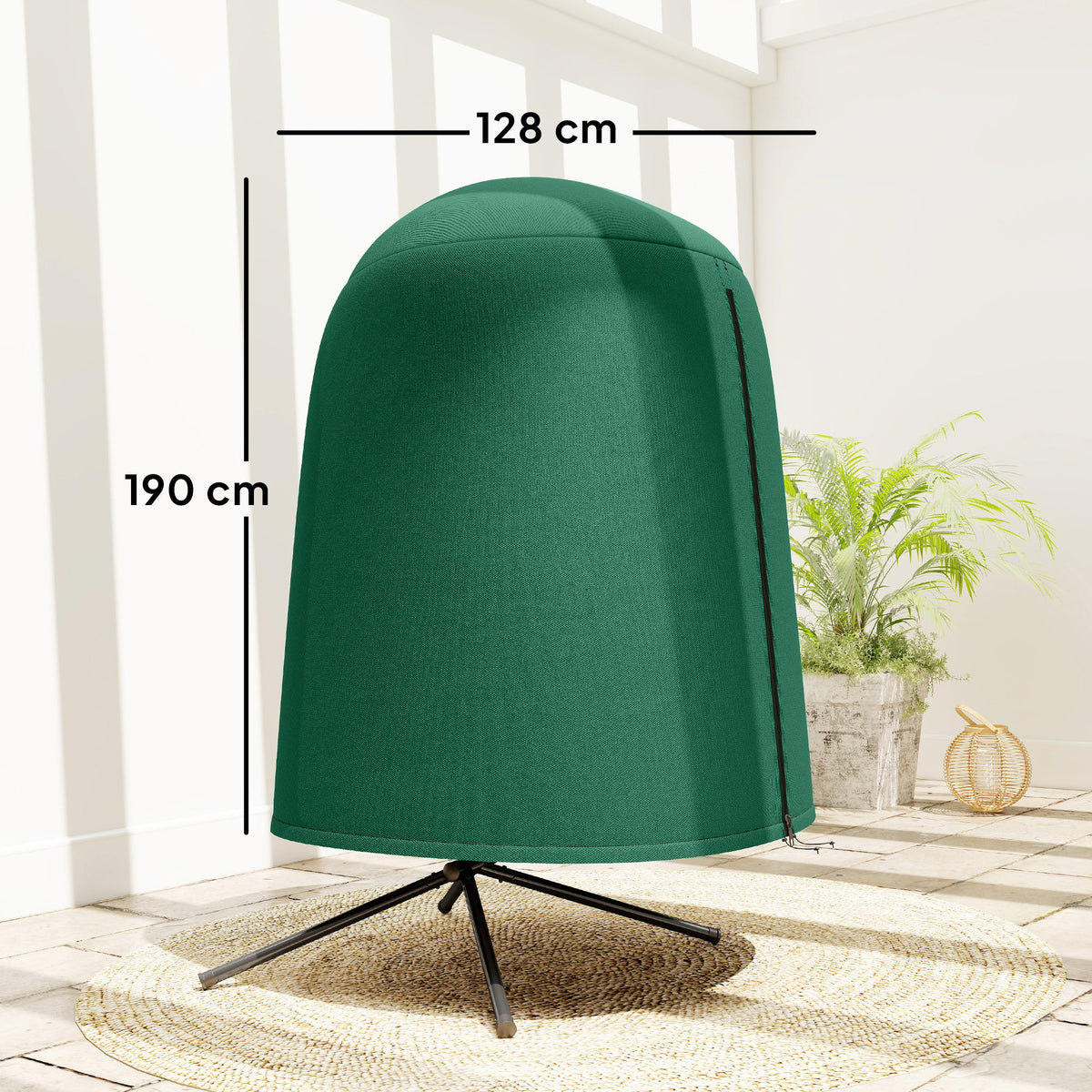 Hanging Egg Chair Cover with Zipper, 420D Oxford for 128 x 190H cm Stand, Green