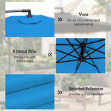 3 m Cantilever Parasol with Weights, Cover & Cross Base, Blue