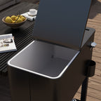 60 Quart Rolling Patio Cooler Cart with Shelf and Bottle Opener, Black