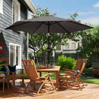 2.6 m Garden Parasol with Tilt, Crank, Vent & Aluminium Pole, Black