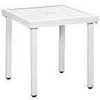 51 x 51 cm Garden Side Table with Umbrella Hole, White