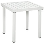 51 x 51 cm Garden Side Table with Umbrella Hole, White