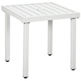 51 x 51 cm Garden Side Table with Umbrella Hole, White