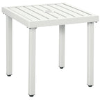 51 x 51 cm Garden Side Table with Umbrella Hole, White