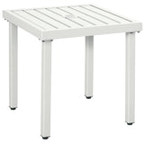 51 x 51 cm Garden Side Table with Umbrella Hole, White