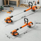 Cordless 2-in-1 Grass Trimmer & Edger with 2x4.0Ah Batteries, 25cm Cut