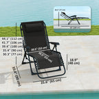 Zero Gravity Chair with 5-Position Backrest and Headrest, Black
