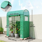 6' x 2' x 6.6' Mini Greenhouse with Roll-up Door, Green