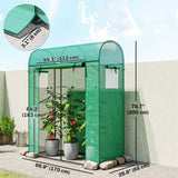6' x 2' x 6.6' Mini Greenhouse with Roll-up Door, Green