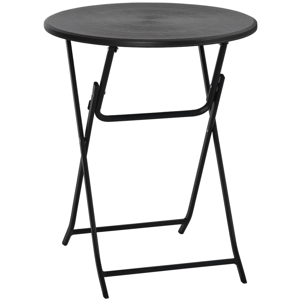 23.6" Folding Outdoor Coffee Table with HDPE Top, Dark Grey