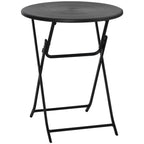 23.6" Folding Outdoor Coffee Table with HDPE Top, Dark Grey