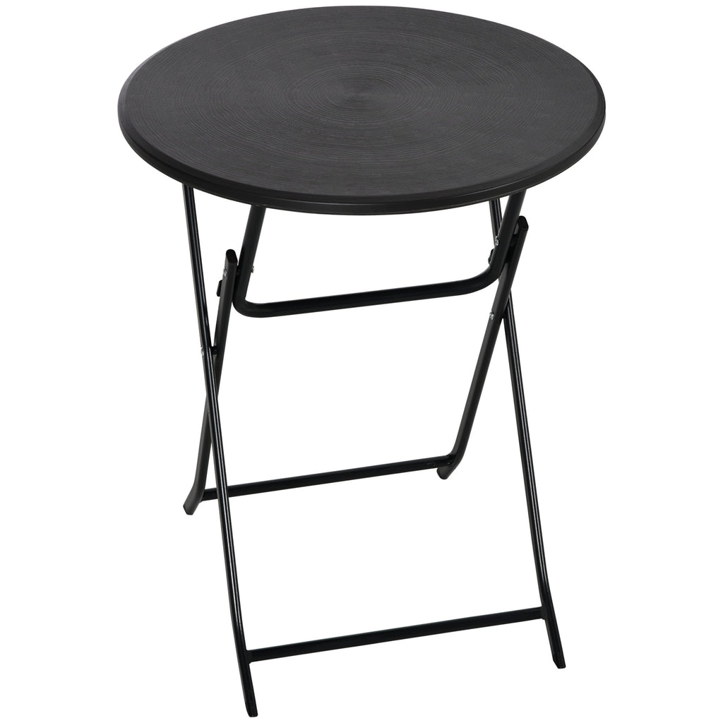 23.6" Folding Outdoor Coffee Table with HDPE Top, Dark Grey