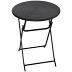 23.6" Folding Outdoor Coffee Table with HDPE Top, Dark Grey