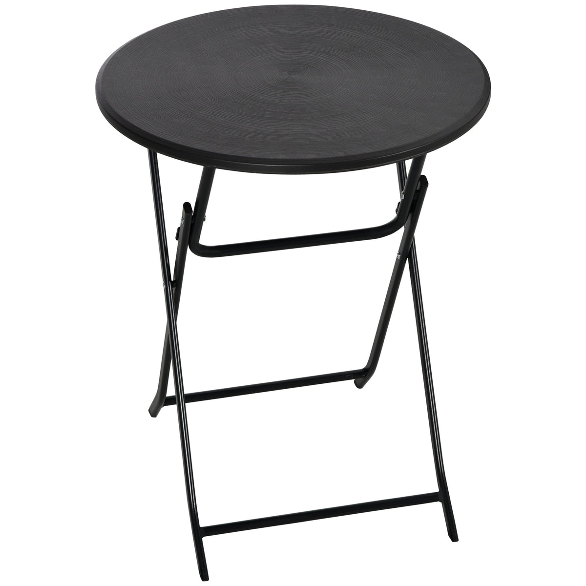 23.6" Folding Outdoor Coffee Table with HDPE Top, Dark Grey