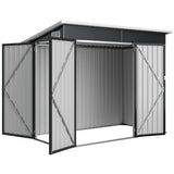 7.5' x 4.3' Metal Outdoor Storage Shed with Lockable Doors, Dark Grey