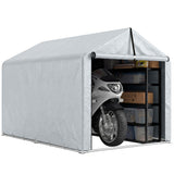 7' x 5' Portable Shed with Roll-up Zipper Door, Light Grey