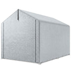 7' x 5' Portable Shed with Roll-up Zipper Door, Light Grey