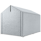 7' x 5' Portable Shed with Roll-up Zipper Door, Light Grey