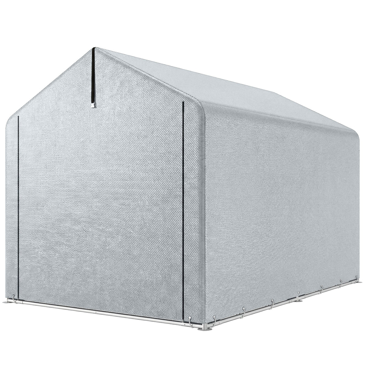 7' x 5' Portable Shed with Roll-up Zipper Door, Light Grey