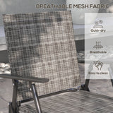 4pc Patio Furniture Set with Foldable Chairs, Loveseat and Glass Table, Mixed Grey