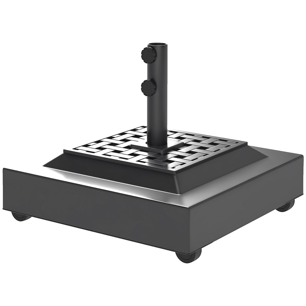 Outdoor Umbrella Base with Wheels, Up to 143lbs Sand or 112lbs Water, Black