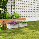 2 Pack 20" Railing Planter Boxes with Hooks and Drainage, White