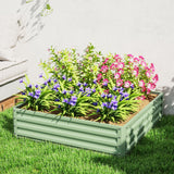 4' x 4' x 1' Galvanized Raised Garden Bed for Vegetables, Light Green