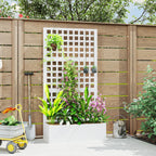 35" x 16" x 70" Raised Garden Bed with Trellis and Privacy Screen, White