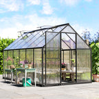 11' x 6' Polycarbonate Walk-in Greenhouse, Black