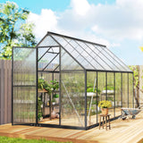 11' x 6' Polycarbonate Walk-in Greenhouse, Black