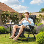 Reclining Zero Gravity Chair with Cushion and Headrest, Black