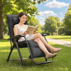 Reclining Zero Gravity Chair with Cushion and Headrest, Black