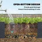 6.5 x 2 x 1ft Vinyl Raised Garden Bed with Divider, Grey Wood Effect