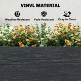 6.5 x 2 x 1ft Vinyl Raised Garden Bed with Divider, Grey Wood Effect