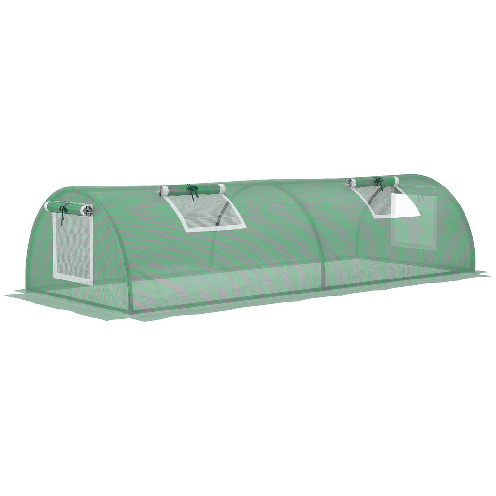 7' x 3' x 2' Portable Mini Greenhouse with 5 Mesh Windows, Green