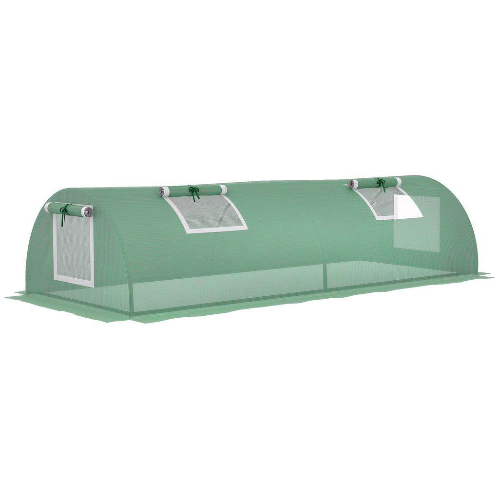 7' x 3' x 2' Portable Mini Greenhouse with 5 Mesh Windows, Green