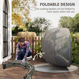 2-Person Double Egg Chair with Stand, 528 lbs Capacity, Cushioned Loveseat, Khaki