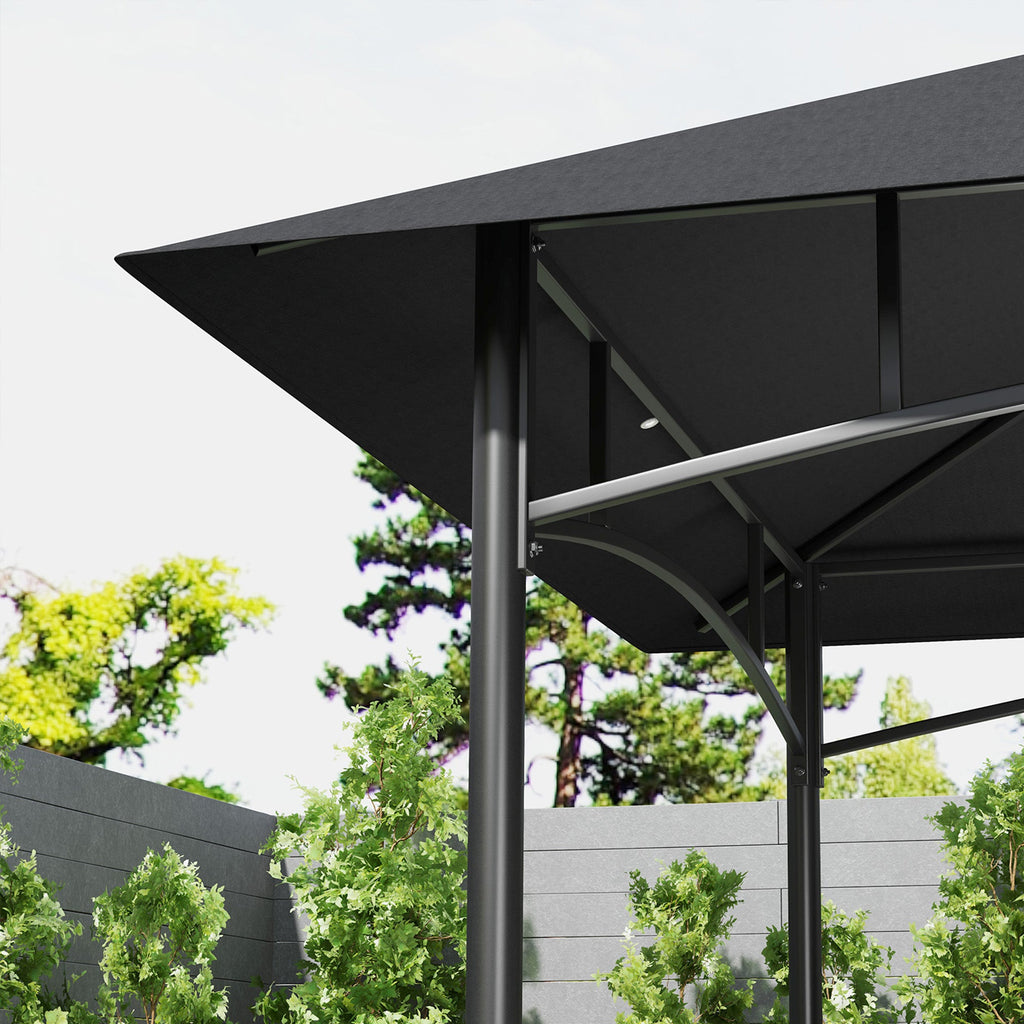 8' x 5' Grill Gazebo with Shelves and Baskets, Dark Gray