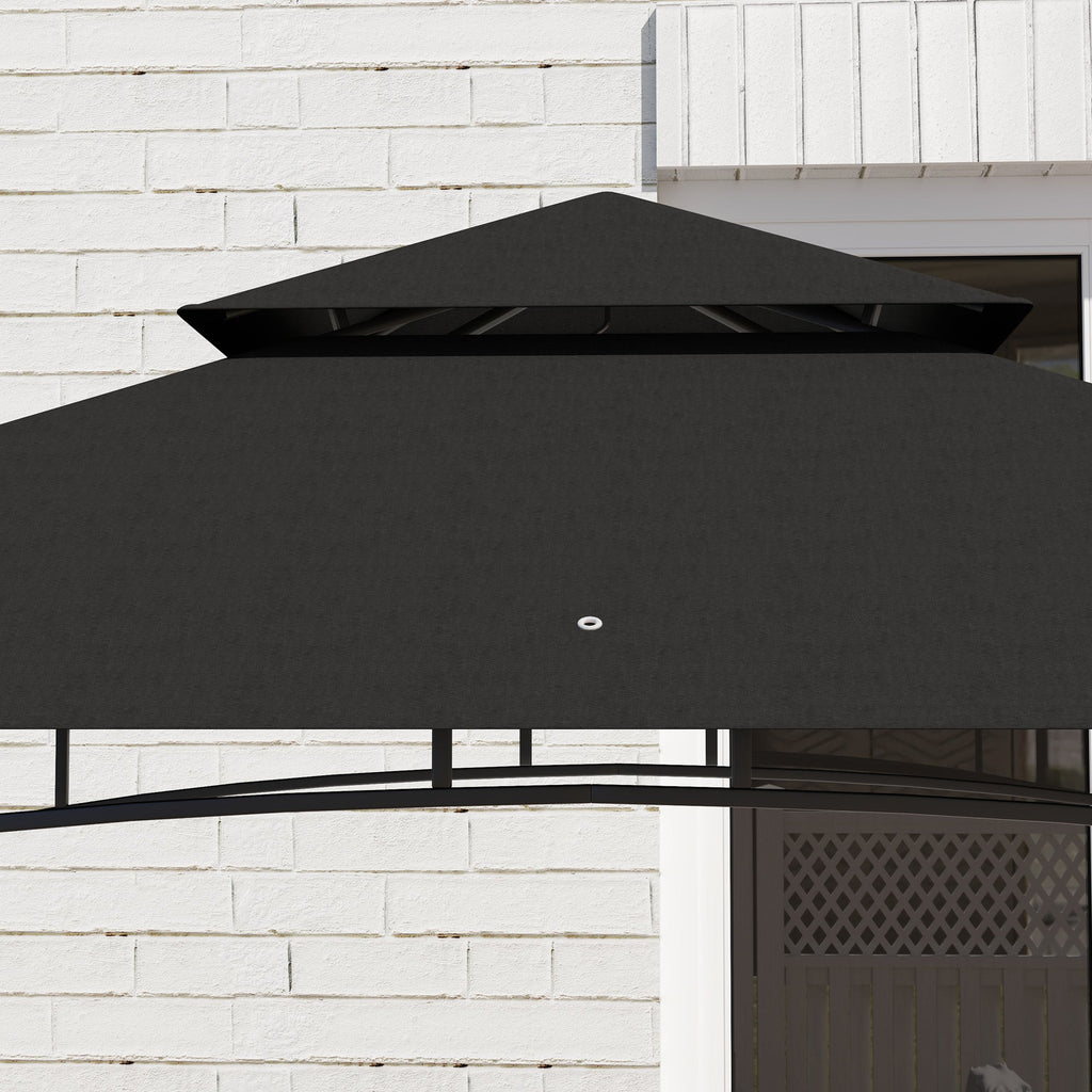 8' x 5' Grill Gazebo with Shelves and Baskets, Dark Gray