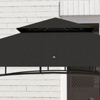 8' x 5' Grill Gazebo with Shelves and Baskets, Dark Gray
