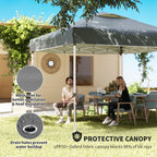 10 x 10 ft Pop Up Canopy Tent with Mosquito Netting and Sandbags, Dark Grey